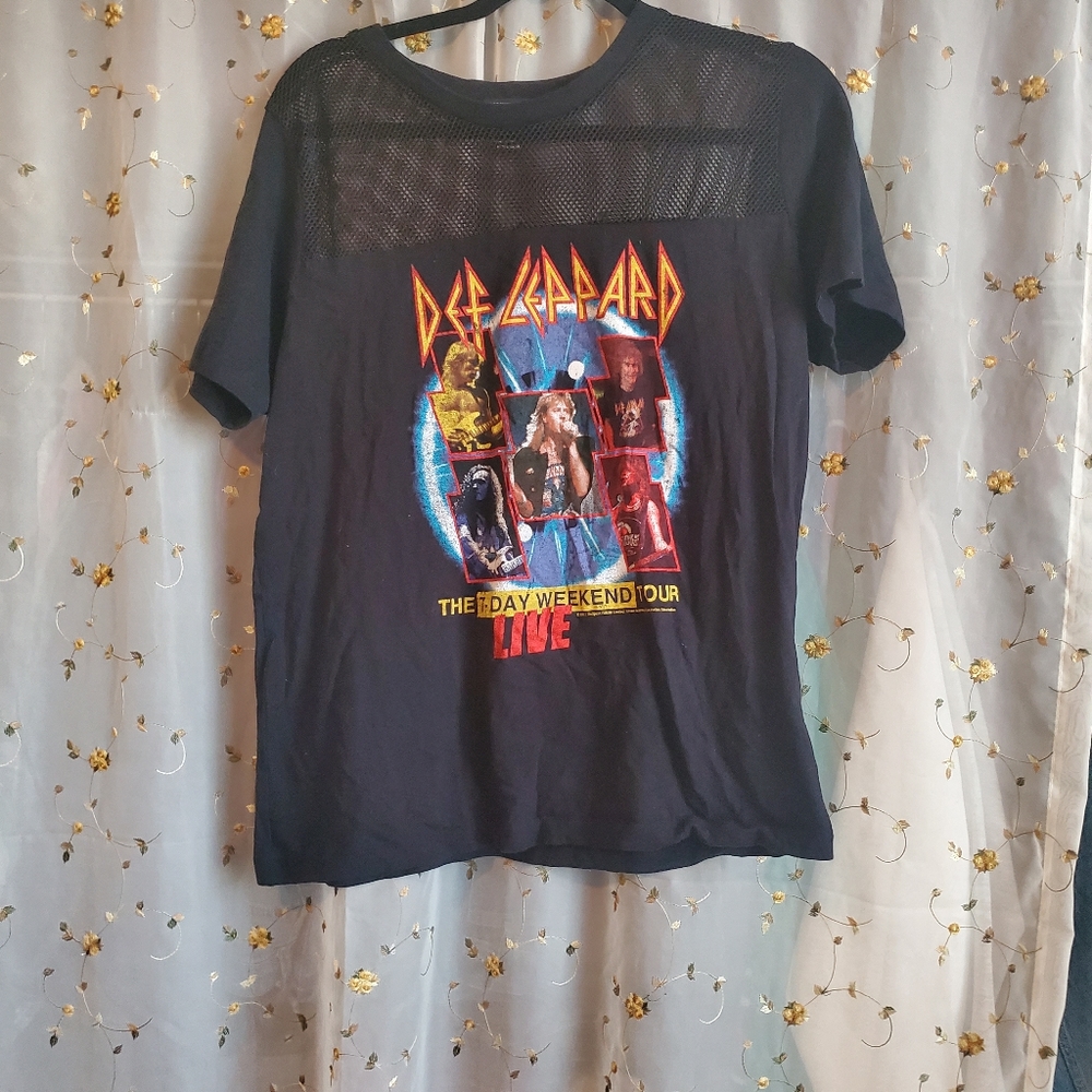 Def Leppard fishnet shirt